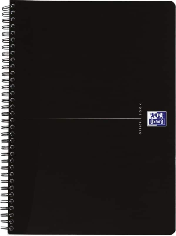 OXFORD Office Essentials Spiraalschrift A4 Gelinieerd Spiraal gebonden Karton Zwart 180 Pagina's