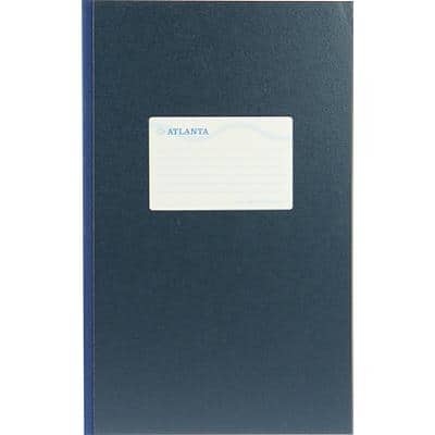 Atlanta 205 x 300 mm Gebonden Notitieboek Blauw Kartonnen kaft Gelinieerd 96 Vellen