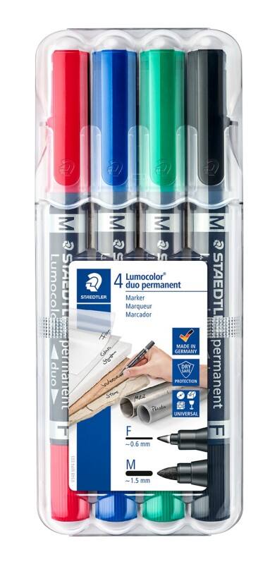 STAEDTLER Permanentmarker 348 Kleurenassortiment 4 Stuks