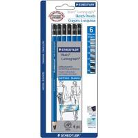 STAEDTLER Mars Lumograph Potloden Grijs 6 Stuks