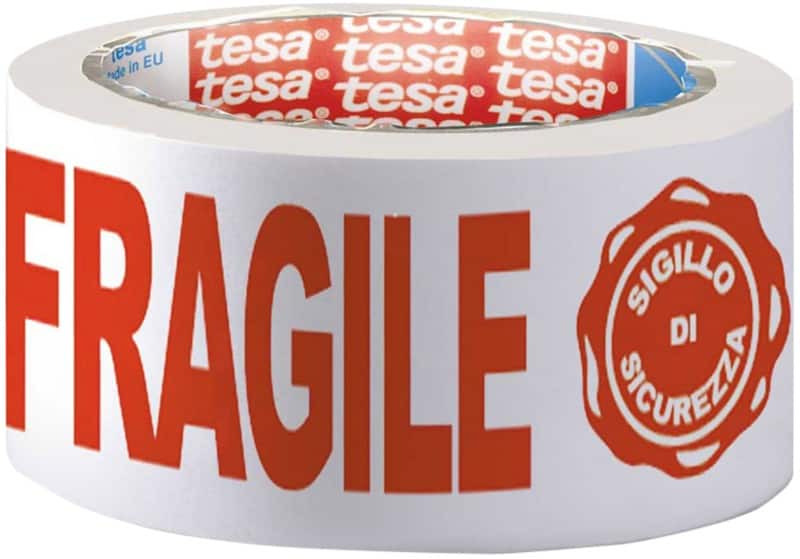 tesa Verpakkingstape FRAGILE Rood, wit 50 mm (B) x 66 m (L)