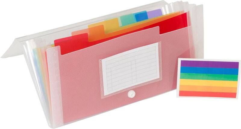 Exacompta Sorteermap Crystal A7 Kleurenassortiment Polypropyleen 26 x 3 x 14 cm 7 vakken