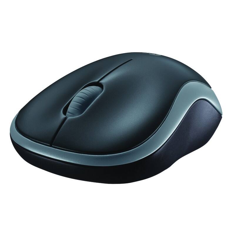 Logitech M185 Muis Draadloos Blauw, zwart Geschikt voor linkshandigen