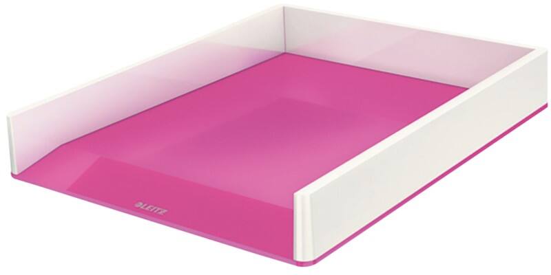 Leitz WOW Brievenbakje Duokleur A4 Wit, Roze 26,7 x 33,6 x 4,9 cm