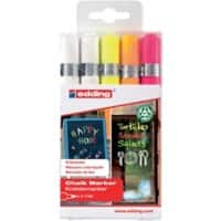 edding Chalk stift Ronde punt Kleurenassortiment 4 Stuks