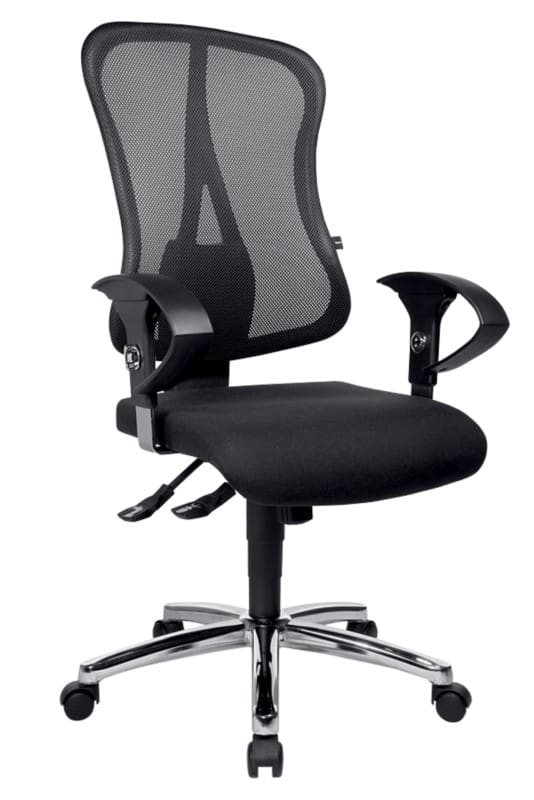 TOPSTAR Head point SY Deluxe Bureaustoel Synchroonmechanisme Mesh In hoogte verstelbare armleuning In hoogte verstelbare zitting Zwart 110 kg 500 x 1,130 mm