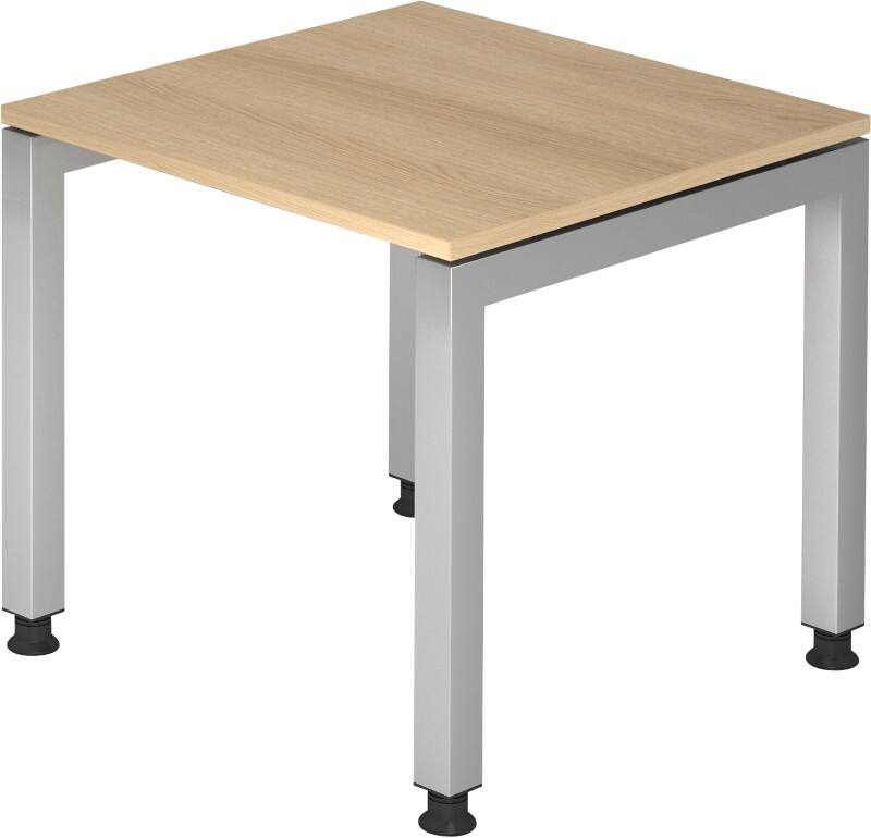 Hammerbacher J Series VJS Hoogteverstelbaar Bureau Rechthoekig Eiken 4 metalen poten 800 (B) x 800 (D) x 760 (H) mm Spaanplaat, Staal