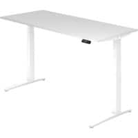 Hammerbacher Zit-sta-bureau Elektrisch in hoogte verstelbaar Rechthoekig Hout Wit T-voet 1.800 x 800 x 720 mm