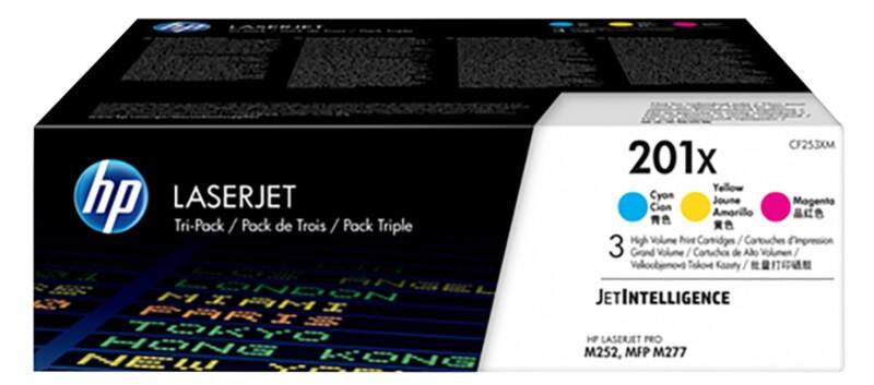 HP 201X originele tonercartridge CF253XM cyaan, magenta, geel multipak 3 stuks
