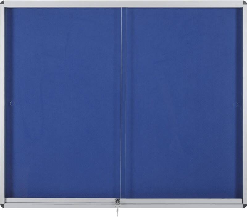 Bi-Office Exhibit Indoor 
Vergrendelbaar notitiebord Niet magnetisch 12 x A4 96,7 (B) x 92,6 (H) cm Blauw