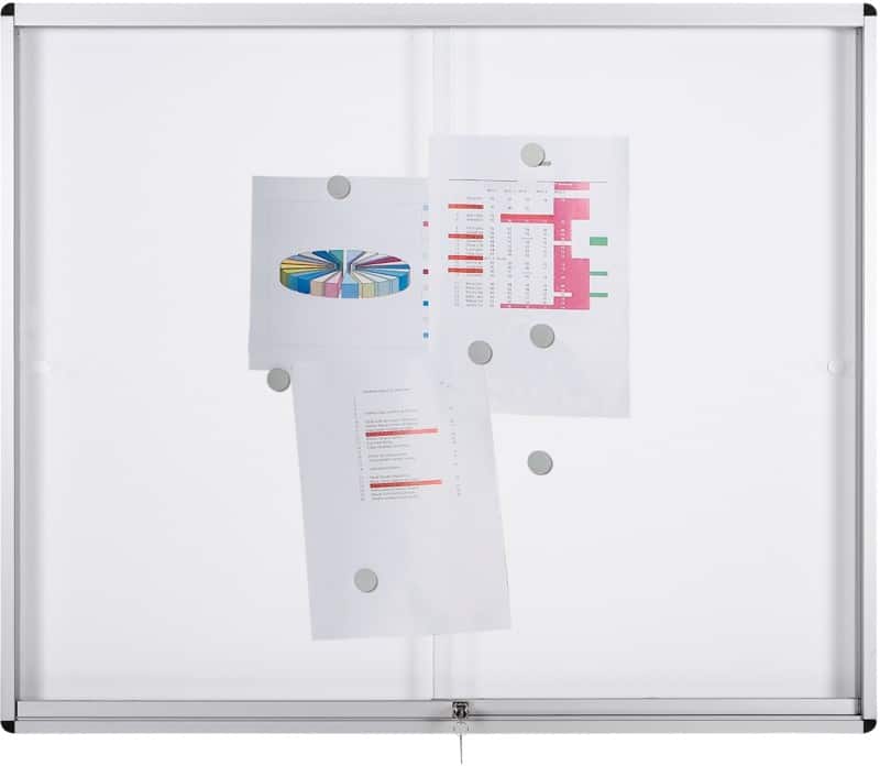 Bi-Office Exhibit Indoor Vergrendelbaar notitiebord Magnetisch 18 x A4 132,4 (B) x 96,7 (H) cm Wit