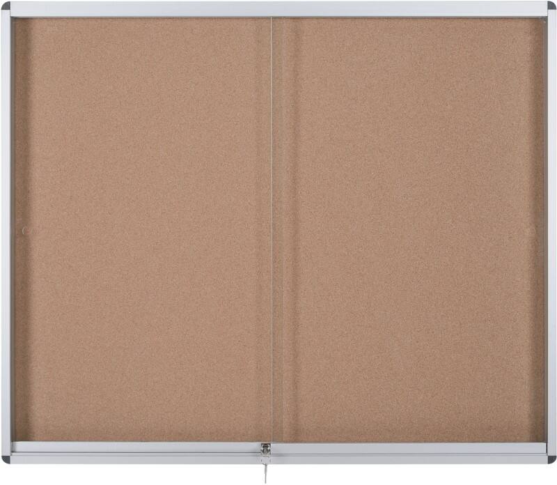 Bi-Office Exhibit Indoor Vergrendelbaar notitiebord Niet magnetisch 12 x A4 96,7 (B) x 92,6 (H) cm Bruin