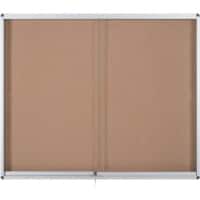 Bi-Office Exhibit Indoor Vergrendelbaar notitiebord Niet magnetisch 12 x A4 96,7 (B) x 92,6 (H) cm Bruin