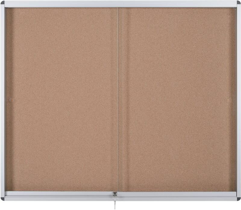 Bi-Office Exhibit Indoor Vergrendelbaar notitiebord Niet magnetisch 15 x A4 114,6 (B) x 96,7 (H) cm Bruin