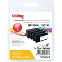 Viking 950XL / 951XL compatibele HP inktcartridge C2P43AE zwart, cyaan, magenta, geel multipak 4 stuks