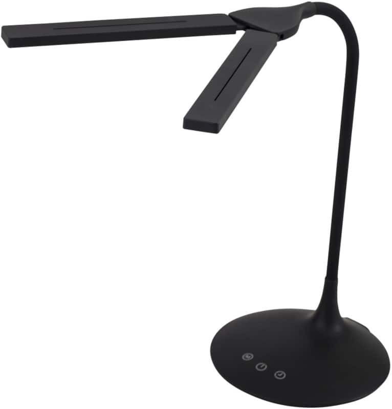 Alba LEDTWIN N Bureaulamp LED Zwart Batterij, USB 120 x 340 x 360 mm