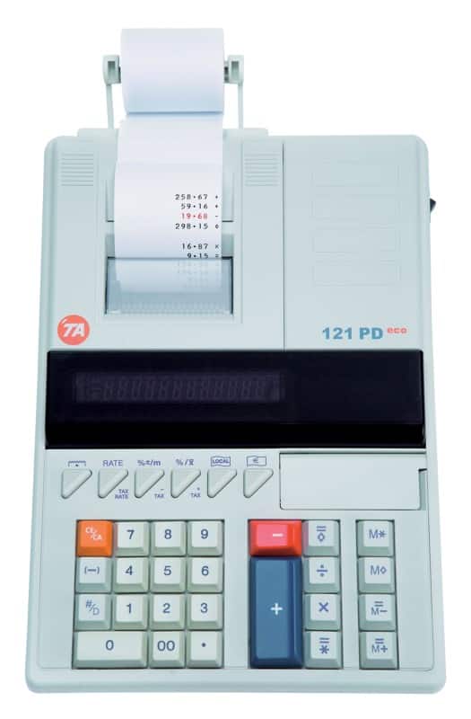 Triumph-Adler Printrekenmachine met telrol met telrol 121 PD Eco 12-cijferige display Wit