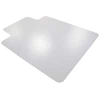 Realspace Standaard Stoelmat Phthlate vrije PVC Rechthoek met voorstuk Transparant 120 x 90 cm Zachte vloer