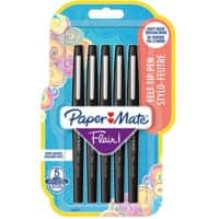 Paper Mate Fineliner Flair Breed 0.7 mm Zwart Pak van 5