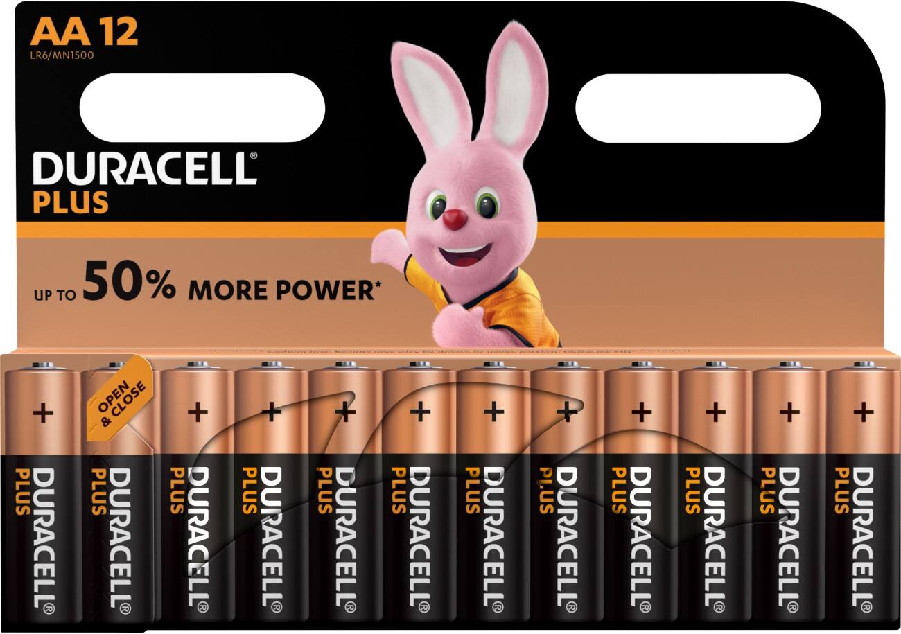 Duracell AA Alkaline Batterijen Plus Power MN1500 LR6 1,5V 12 stuks