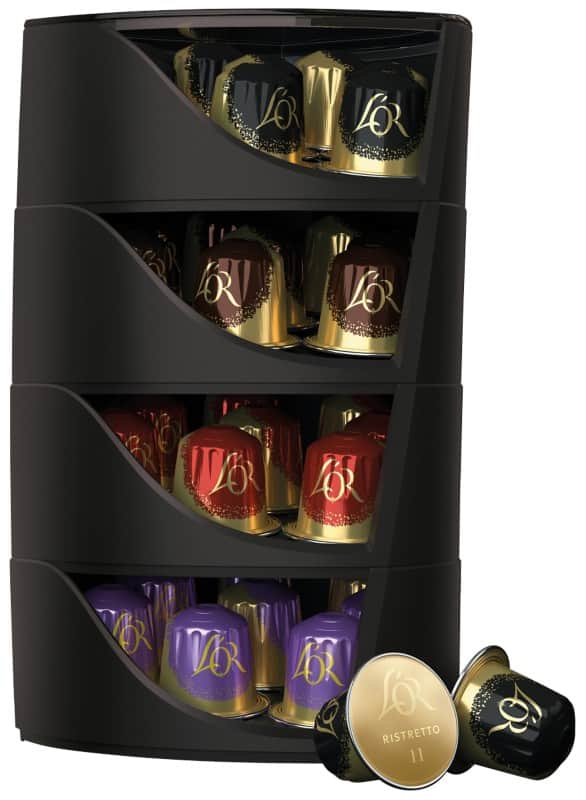 L'OR Capsulehouder 4-laags Kunststof Zwart 19,2 x 28 cm