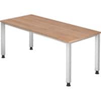 Hammerbacher Q Series Hoogteverstelbaar Bureau Rechthoekig Walnoot 4 voeten 1.800 (B) x 685 (H) mm Hout
