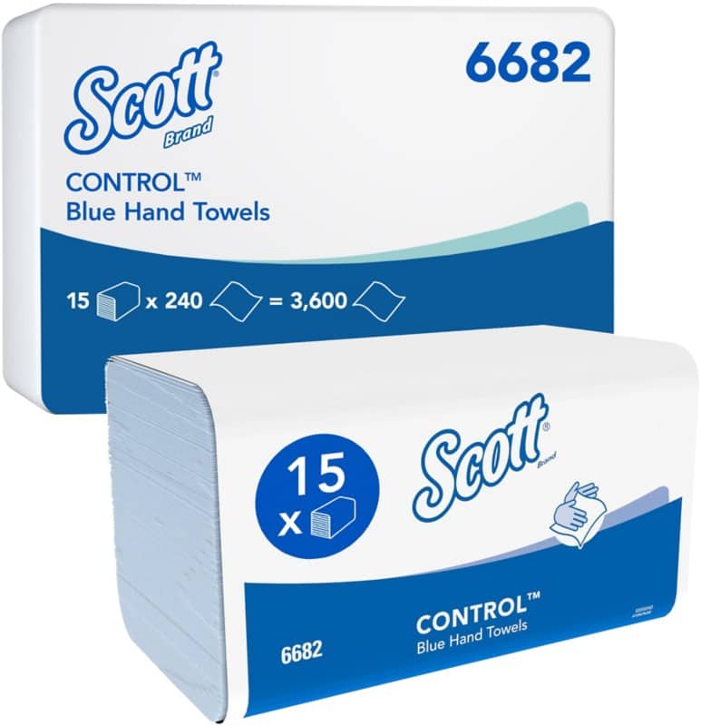 Scott Control Papieren handdoeken Z-vouw Blauw 1-laags 6682 15 Stuks à 240 Vellen