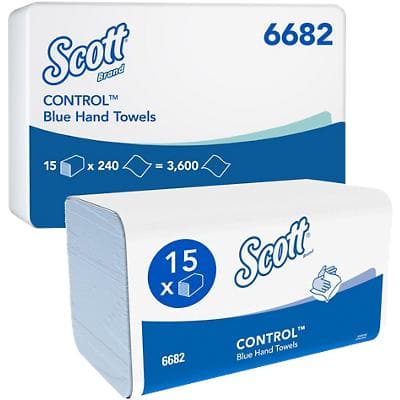 Scott Papieren Handdoeken Control 6682 1-laags Z-vouw Wit 15 Stuks à 240 Vellen