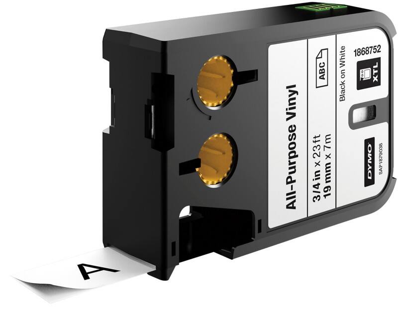 DYMO XTL Labeltape Vinyl 1868752 Zelfklevend Zwart op Wit 19 mm x 7,5 m