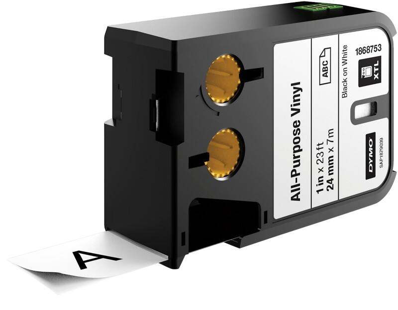 DYMO XTL Labeltape Vinyl 1868753 Zelfklevend Zwart op Wit 24 mm x 7,5 m