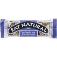 Eat Natural Pinda, veenbes, pistache, melkchocolade Melkchocolade Notenreep 12 Stuks à 50 g