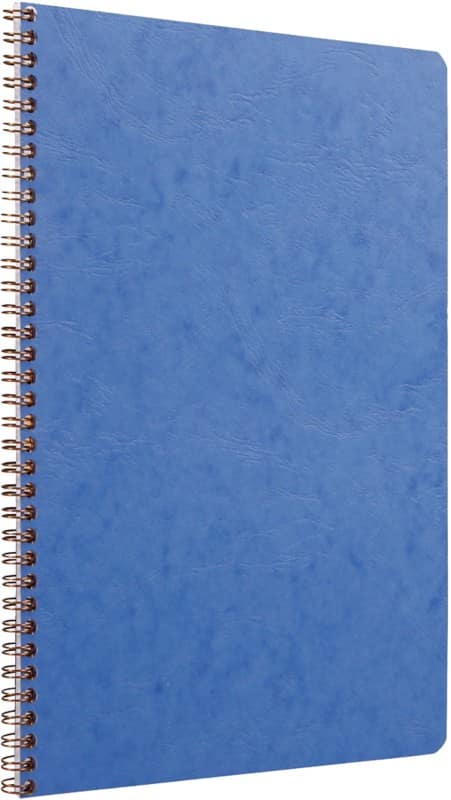 Clairefontaine Schrijfblok A4 Geruit Spiraal gebonden Lederlook Blauw 100 Pagina's 50 Vellen