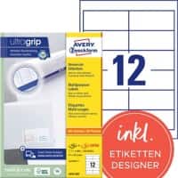 Avery Ultragrip Etiketten 3659-200 Klevend A4 Wit 97 x 42,3 mm 220 Vellen à 12 Etiketten