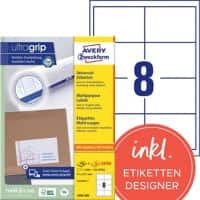 Avery Ultragrip Etiketten 3660-200 Klevend A4 Wit 97 x 67,7 mm 220 Vellen à 8 Etiketten