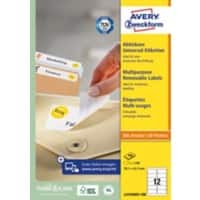 Avery Etiketten L4743REV-100 Klevend A4 Wit 99,1 x 42,3 mm 100 Vellen à 12 Etiketten