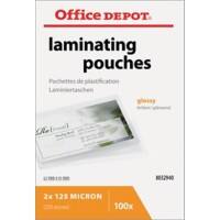 Office Depot Lamineerhoes Visitekaartje & creditcard Glanzend 125 micron (2 x 125) Transparant 100 Stuks