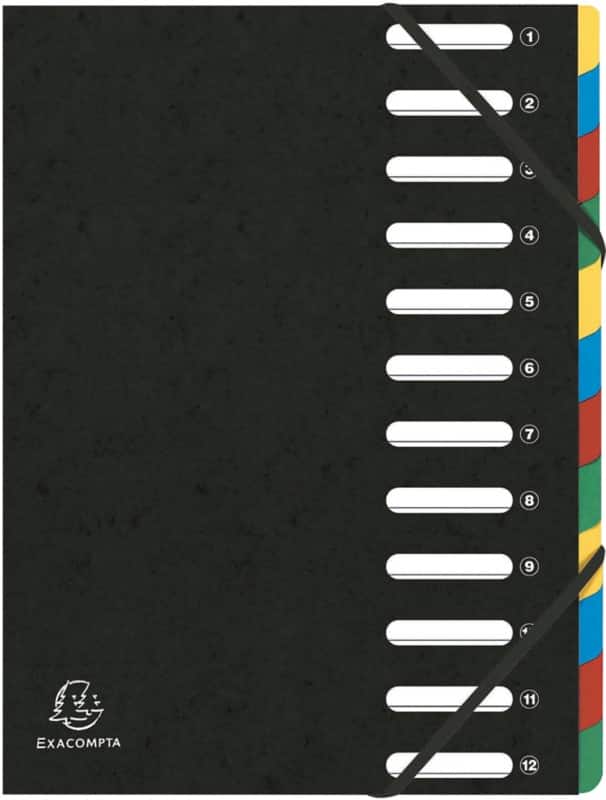 Exacompta Map met 3 flappen en elastiek A4 Glanskarton 24 x 32 cm