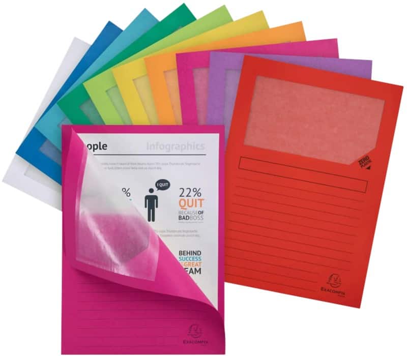 Exacompta Forever Venstermap A4 Kleurenassortiment Papier 95% gerecycled 120 micron 120 g/m² 25 Stuks