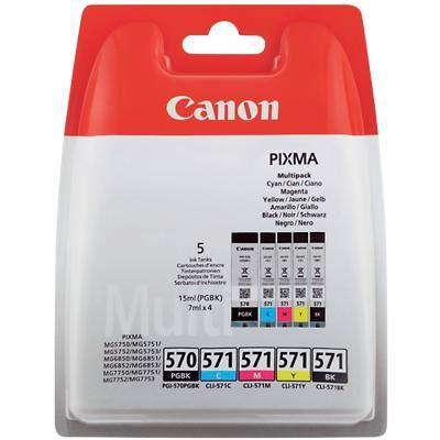 Canon PGI-570/CLI-571 Origineel Inktcartridge Zwart, cyaan, magenta, geel Multipak  5 Stuks