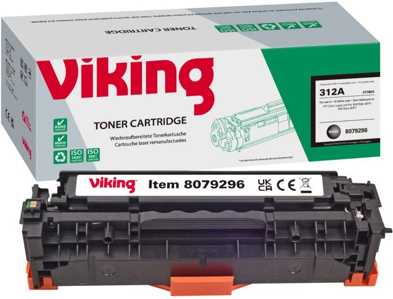 Viking 312A compatibele HP tonercartridge CF380A zwart