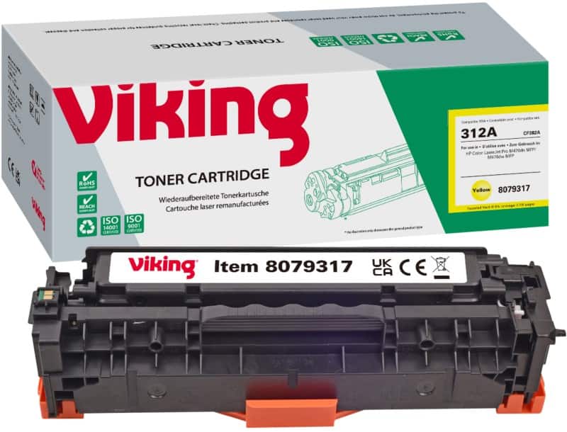 Viking 312A compatibele HP tonercartridge CF382A geel