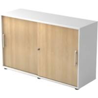 Hammerbacher Kast Spaanplaat 1 Plank Afsluitbaar 1.200 x 400 x 748 mm Bruin, wit