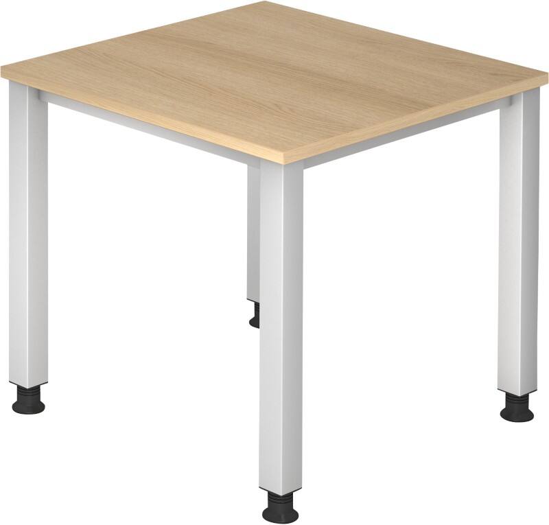Hammerbacher Q Series VQS Hoogteverstelbaar Bureau Rechthoekig Eiken 4 metalen poten 800 (B) x 800 (D) x 810 (H) mm Spaanplaat, Staal