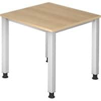 Hammerbacher Q Series Hoogteverstelbaar Bureau Rechthoekig Eiken 4 voeten 800 (B) x 685 (H) mm Hout