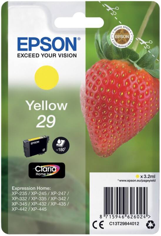 Epson 29 Origineel Inktcartridge C13T29844012 Geel