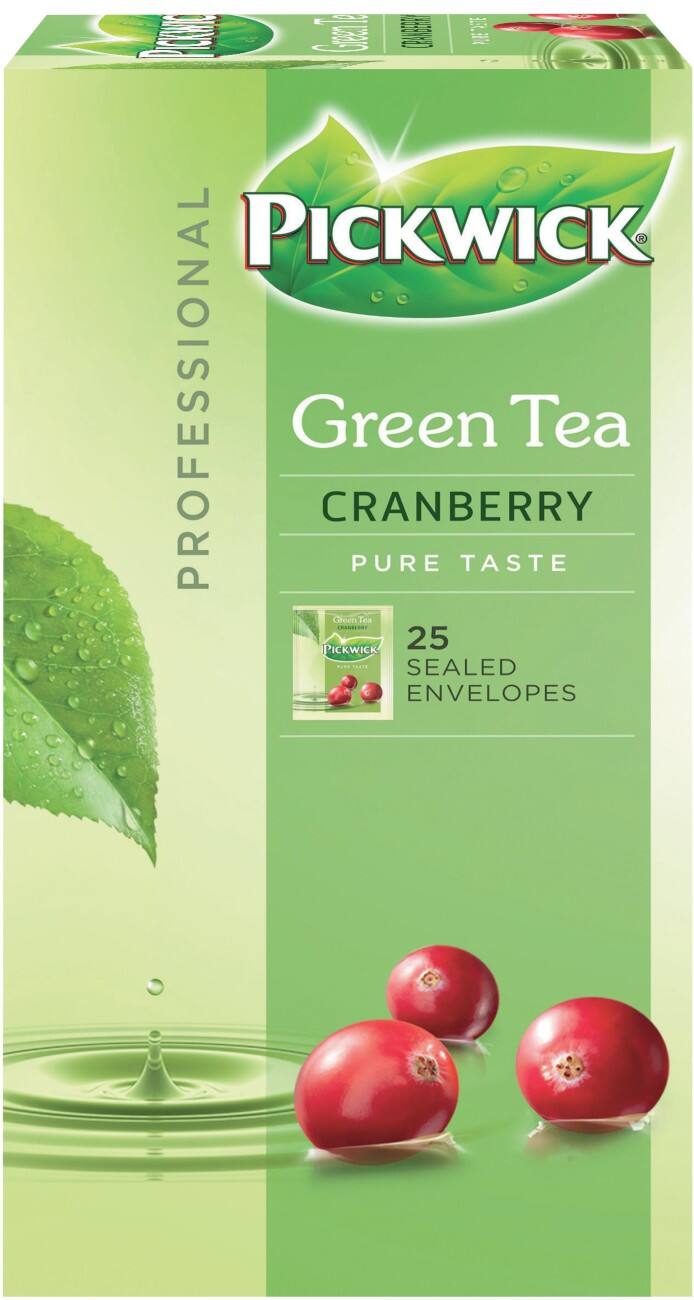 Pickwick Green Tea Cranberry Thee 25 Stuks à 1.5 g