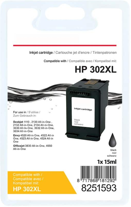 Viking 302XL compatibele HP inktcartridge F6U68AE zwart