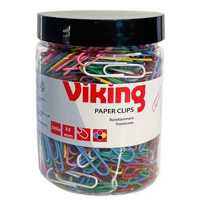 Viking Papierclips Rond 33 mm Assorti Metaal, plastic 500 Stuks