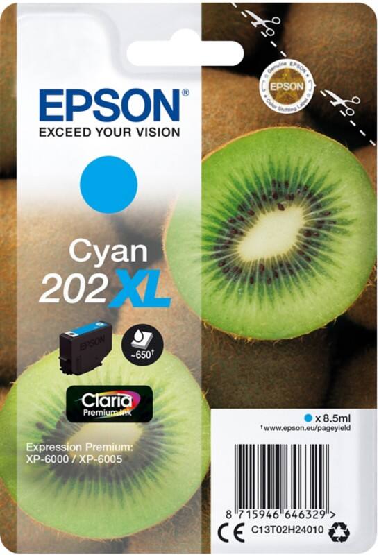 Epson 202XL Origineel Inktcartridge C13T02H24010 Cyaan