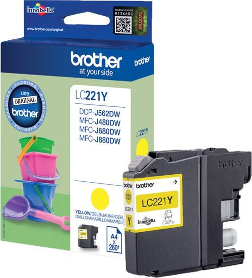 Brother LC221Y Origineel Inktcartridge Geel